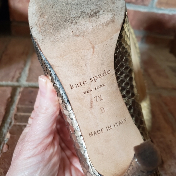 Kate Spade Silver Metallic Python Karolina Heels - Picture 8 of 9